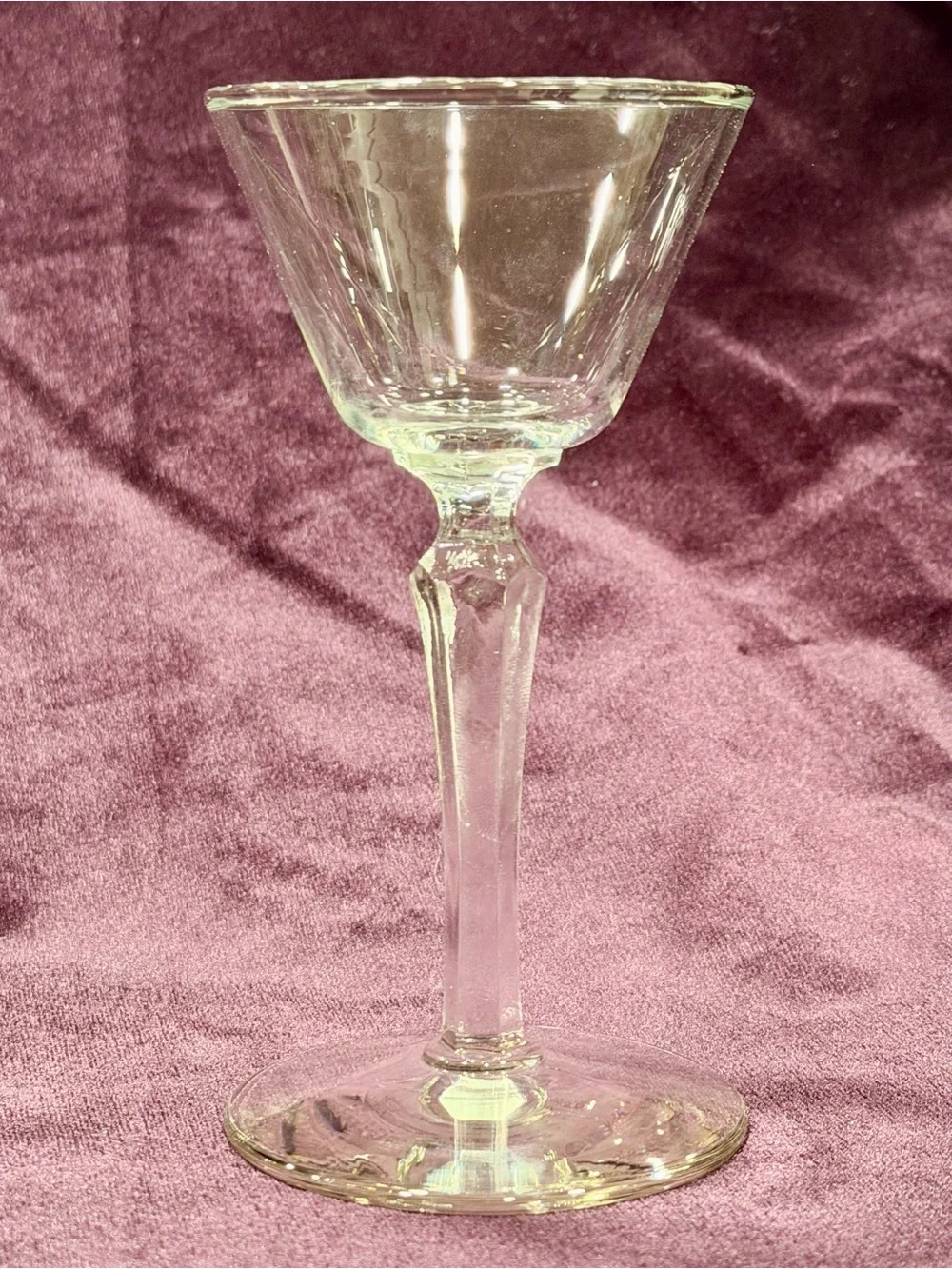 Vintage Libbey 3001 Faceted Stem Cocktail Glasses Pair